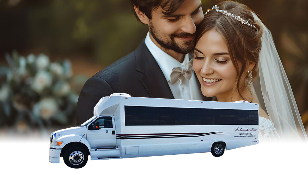 Wedding Party Bus Rental in Pleasanton